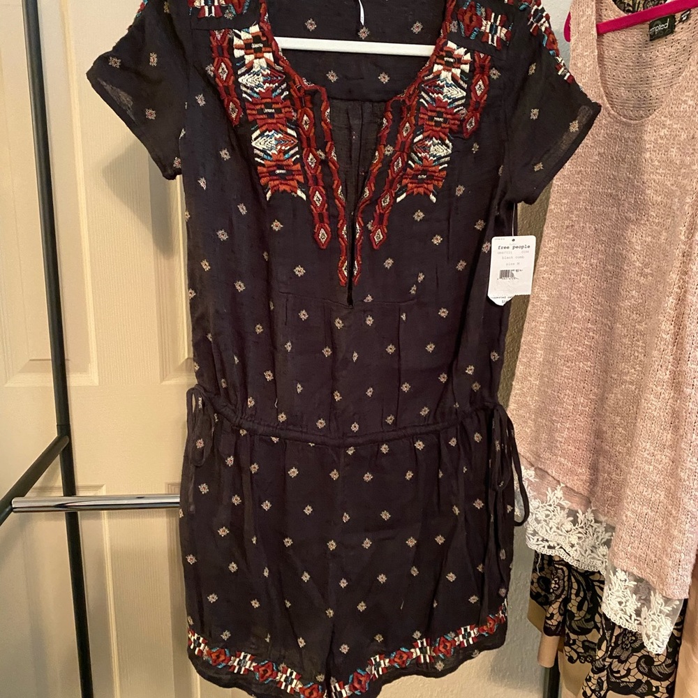 Free People Black Embroidered Romper - Picture 5 of 8